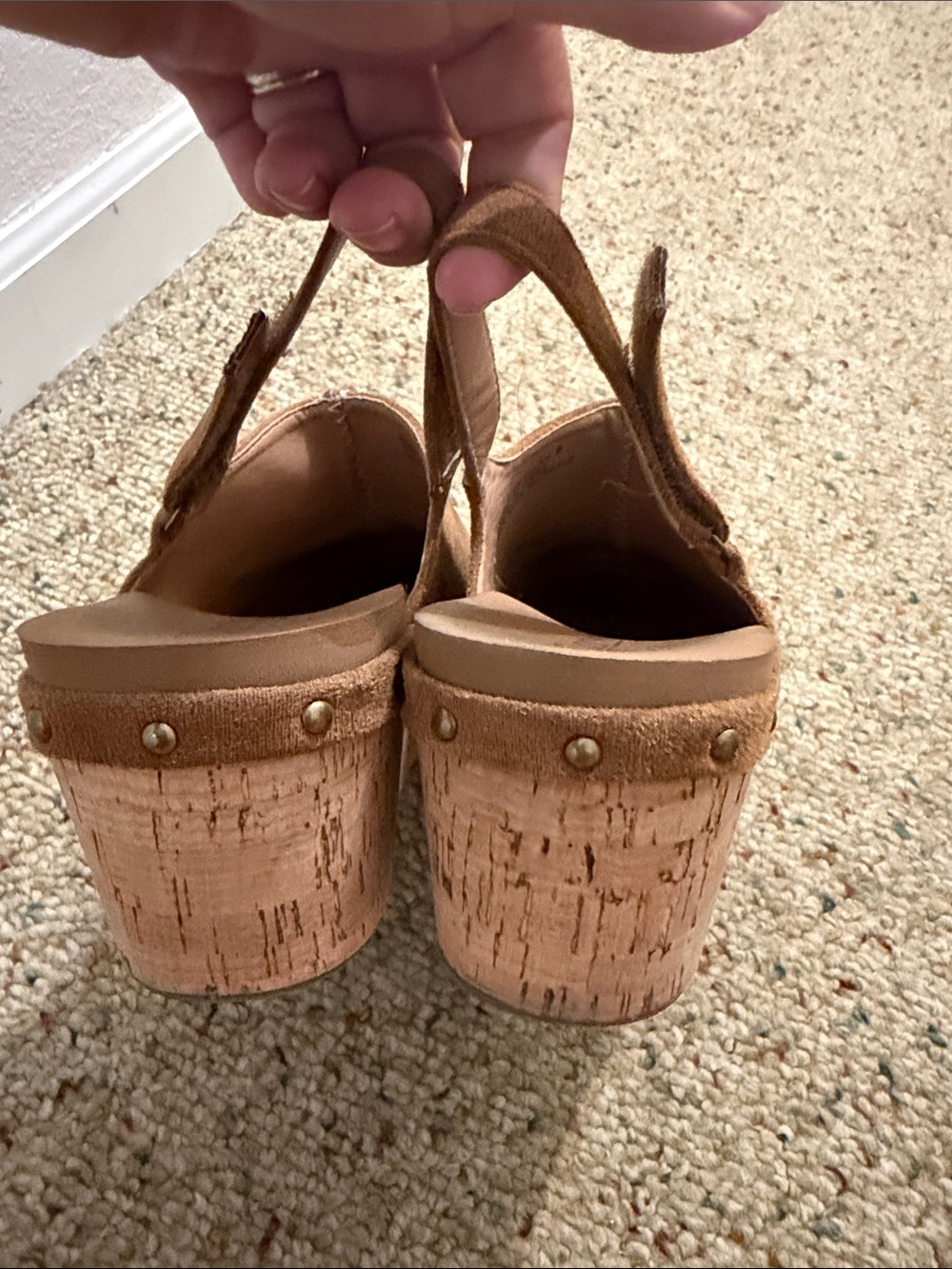 Corkys Tan Suede Slingback Wedge Clogs - Picture 4 of 7